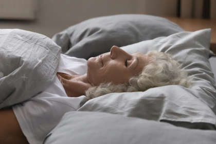 Senior woman sleeping peacefully